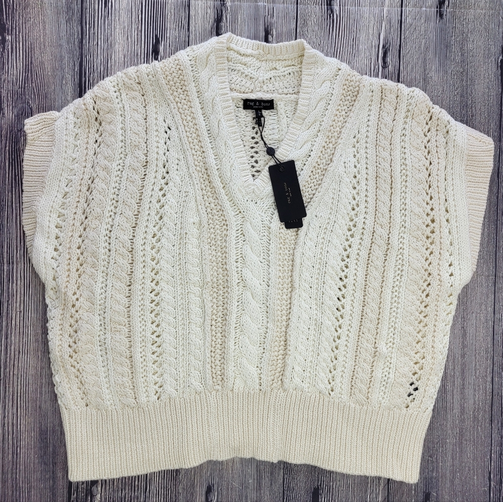 Rag & Bone NWT V-Neck Sleeveless Jolie Knit Sweater Vest Size Large $350 - Picture 6 of 16